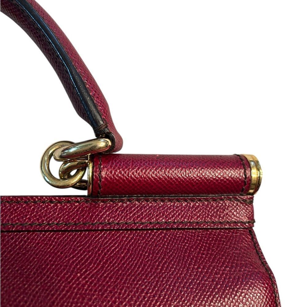 Authentic Dolce & Gabbana Sicily Burgundy Leather Tote - Picture 6 of 16